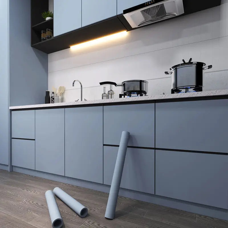 Modern Solid-Color Waterproof, Oil-Resistant & Extra-Thick PVC Peel-and-Stick Contact Paper – Matte or Shiny for Cabinets, Countertops & Furniture