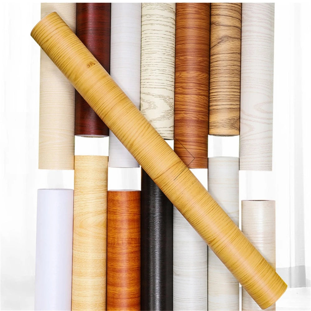 Embossed Wood Grain Peel and Stick Wallpaper – Waterproof, Removable, Self-Adhesive Vinyl Wallpaper