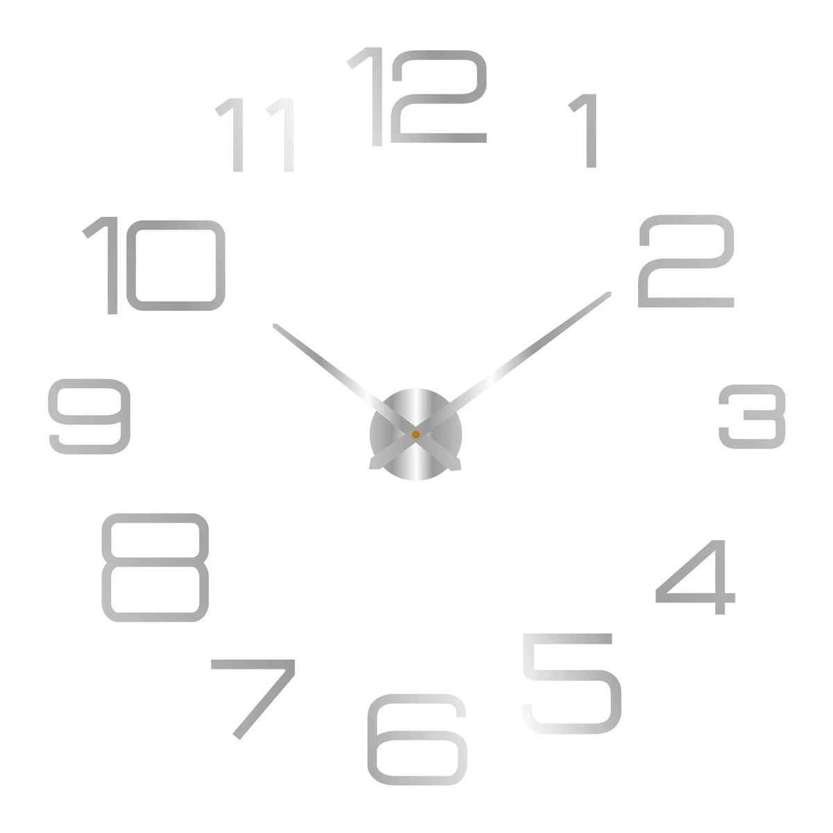 Silver DIY Acrylic Mirror Wall Clock – Seven Decorative Designs