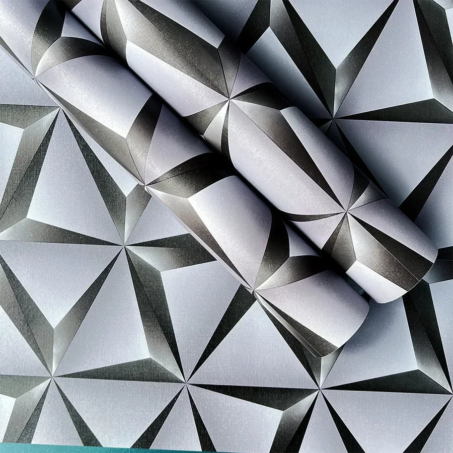 Black & Gray PVC Self-Adhesive Wallpaper for TV Background, Dining Room, Living Room & Bedroom