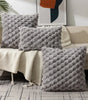 Bubble-Texture Plush Pillow Cover – Black, Gray & Green, Square and Lumbar Sizes