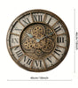 46 cm Moving Gears Wall Clock – Industrial Steampunk Roman Numeral Quartz Decor, 4 Designs