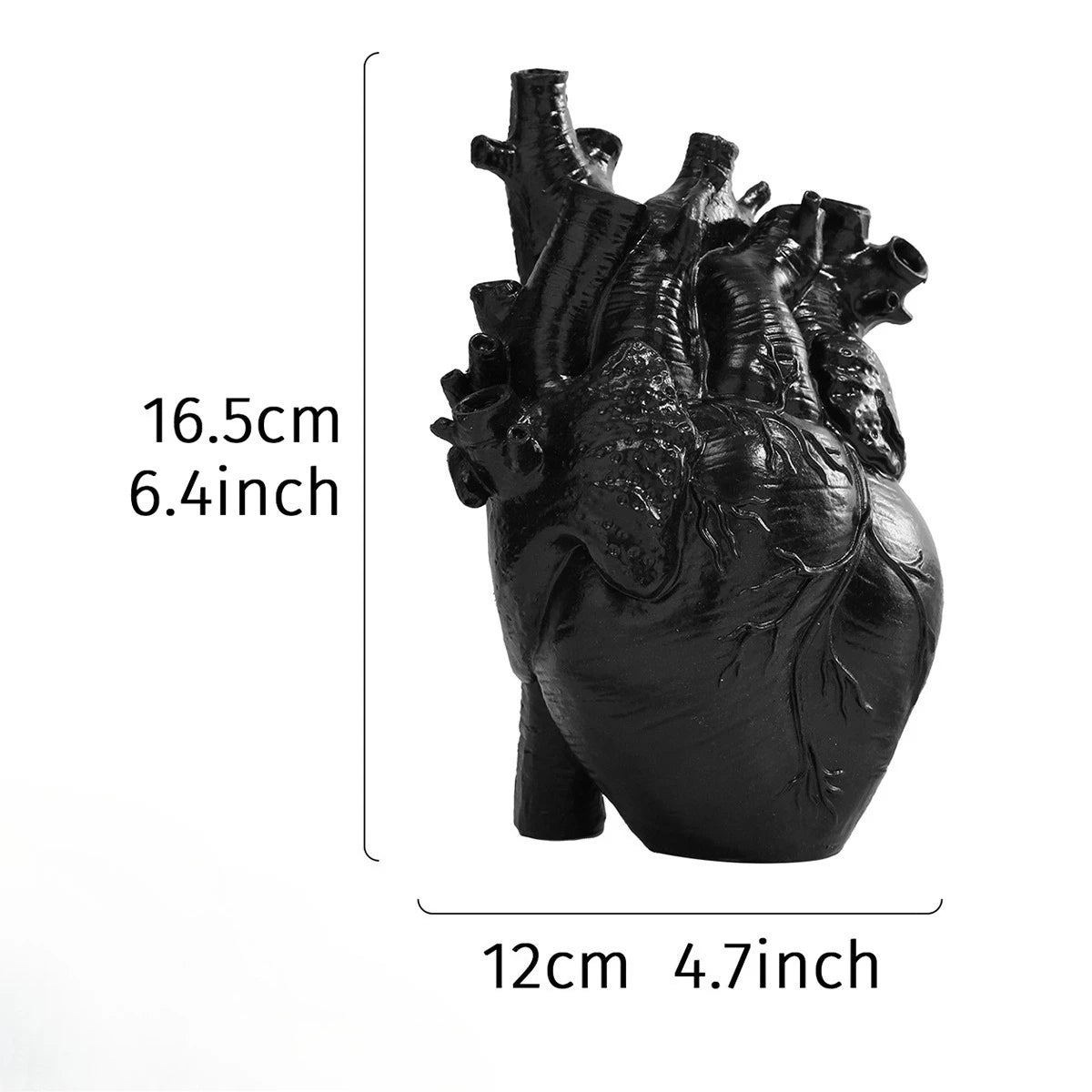 Modern Heart-Shaped Resin Flower Vase – 5 Colors, 16.5 cm