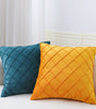 Diamond-Texture Velvet Pillow Cover – Gray, Aquamarine & Yellow