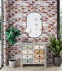 Rustic Painted Red Brick Waterproof Vinyl Peel-and-Stick Wallpaper – Removable & Oil-Resistant