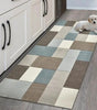 VIKAMA Waterproof Non-Slip Geometric Runner Rug – Washable Polyester Hallway Mat, FLR3907 & FLR4087