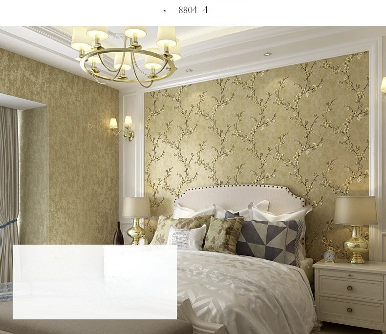 Floral 3D Embossed Waterproof Peel-and-Stick Non-Woven Wallpaper for Girls’ Bedrooms