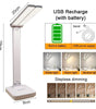 LED Desk Lamp – 3-Level Touch Dimmable, Foldable Eye-Caring Reading Light, USB Plug-In or Rechargeable Bedside Table Lamp