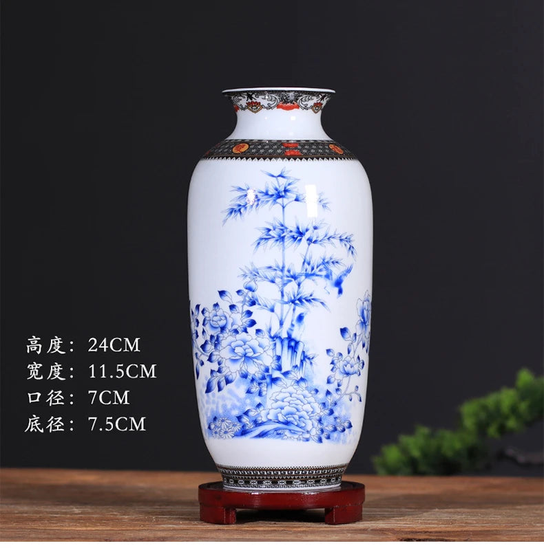 Modern Jingdezhen Porcelain Tabletop Vase – Designs A–F, 24 cm