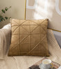 Coffee Geometric Grid Velvet Pillow Cover – 17.72 in, Single or Set of 2