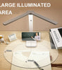 LED Desk Lamp – 3-Level Touch Dimmable, Foldable Eye-Caring Reading Light, USB Plug-In or Rechargeable Bedside Table Lamp