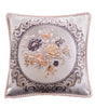 Floral Medallion Pillow Cover – Embroidered Bouquet, 18.90 in Square