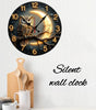 Moonlight Owl Silent Wall Clock – Round Wood or Acrylic Quartz Decor, 2 Designs