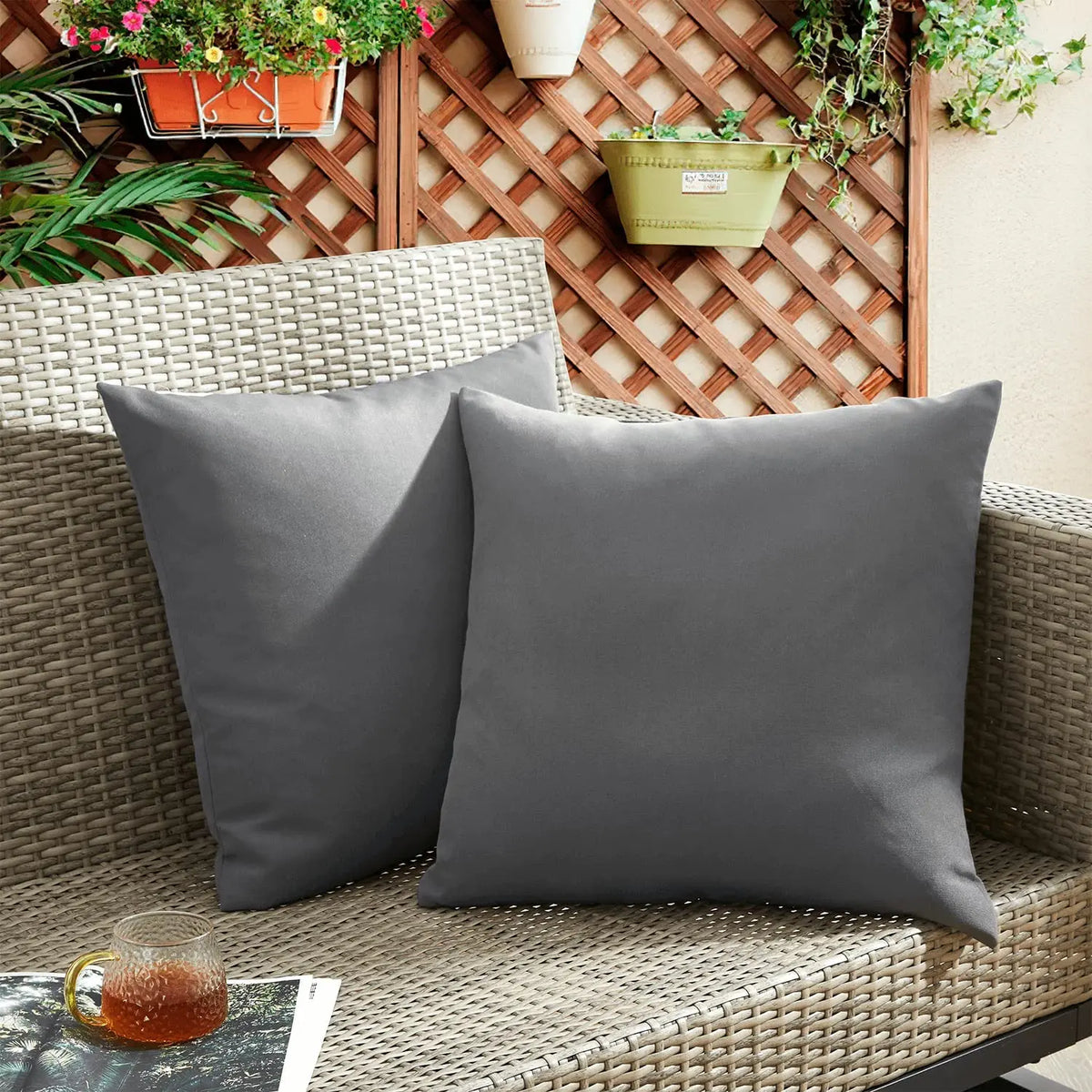 Large Outdoor Waterproof Polyester Pillow Cover – 19.69 or 23.62 in Square (50 or 60 cm), 1 Piece