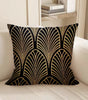 Art Deco Gold-Pattern Polyester Peachskin Pillow Cover – Designs 3–4, 4 Sizes
