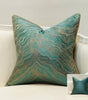 Geometric-Line Jacquard Throw Pillow Cover – 17.72 in Square, 7 Colors (Blue, Green, Beige, Yellow & More)