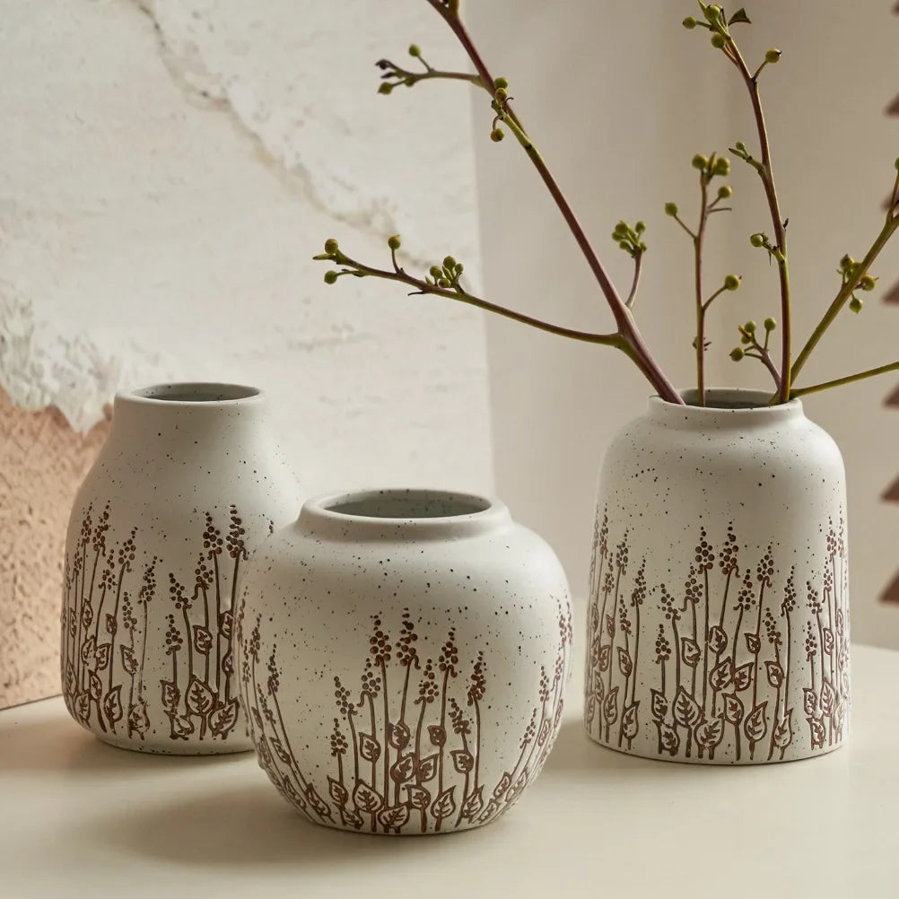 Countryside Ceramic Tabletop Vase – Lavender-Inspired, 3 Designs
