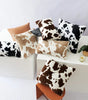Plush Cow-Print Throw Pillow Cover, Double-Sided Polyester, Square or Lumbar, Cover Only