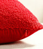 Red Plush Christmas Gift-Bow Pillow Cover – Embroidered Polyester, 17.72 in, 1 Piece only