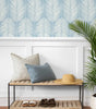 Light Blue Leaf Peel-and-Stick Wallpaper – Waterproof Removable Vinyl for Cabinets, Drawers & Bedrooms
