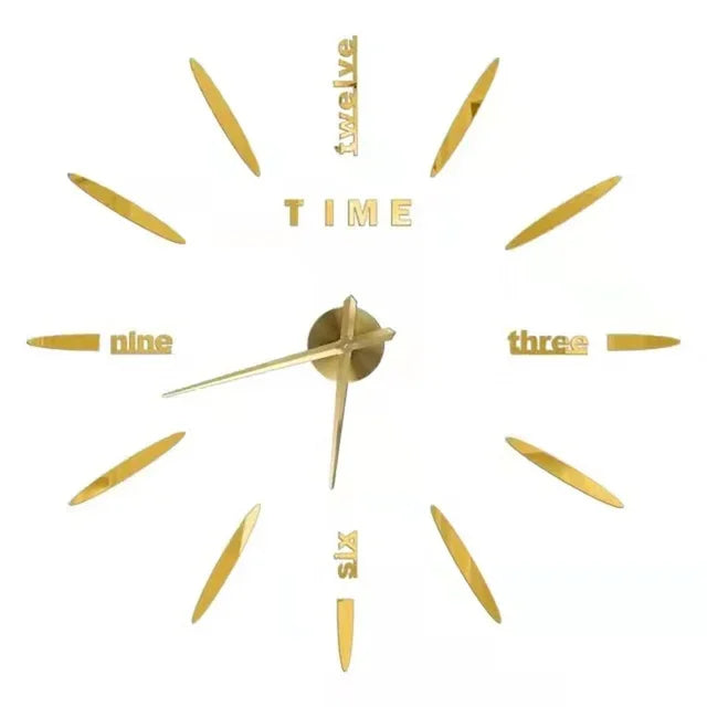 Gold Acrylic Mirror DIY Wall Clock – 11 Designs, 36 or 48 Inch