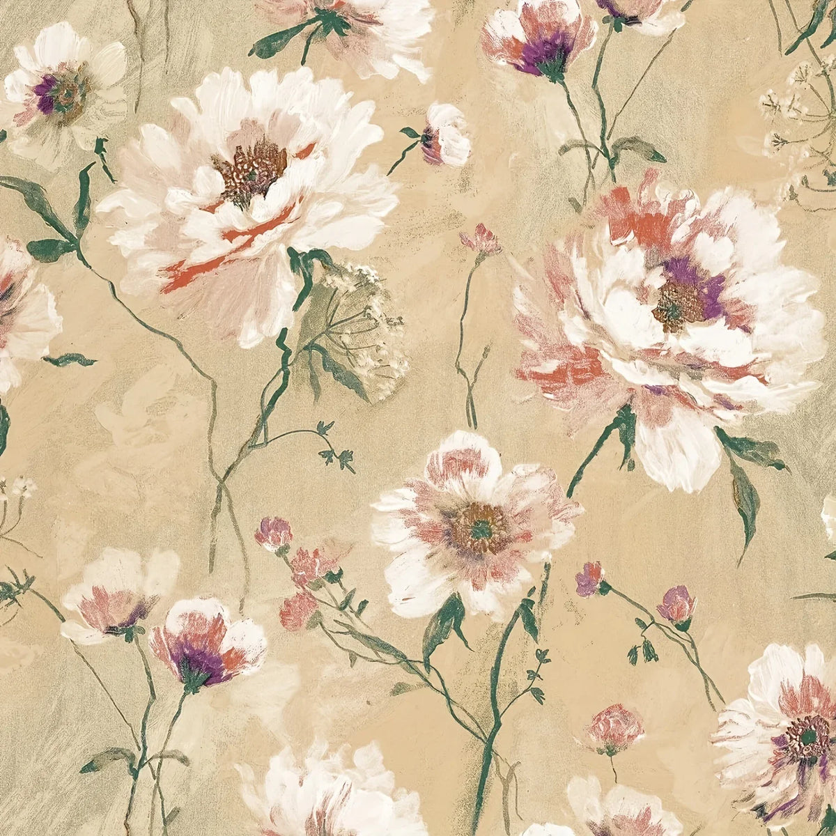 Rural Floral Peel and Stick Wallpaper – Waterproof Self-Adhesive PVC Vinyl Wallpaper