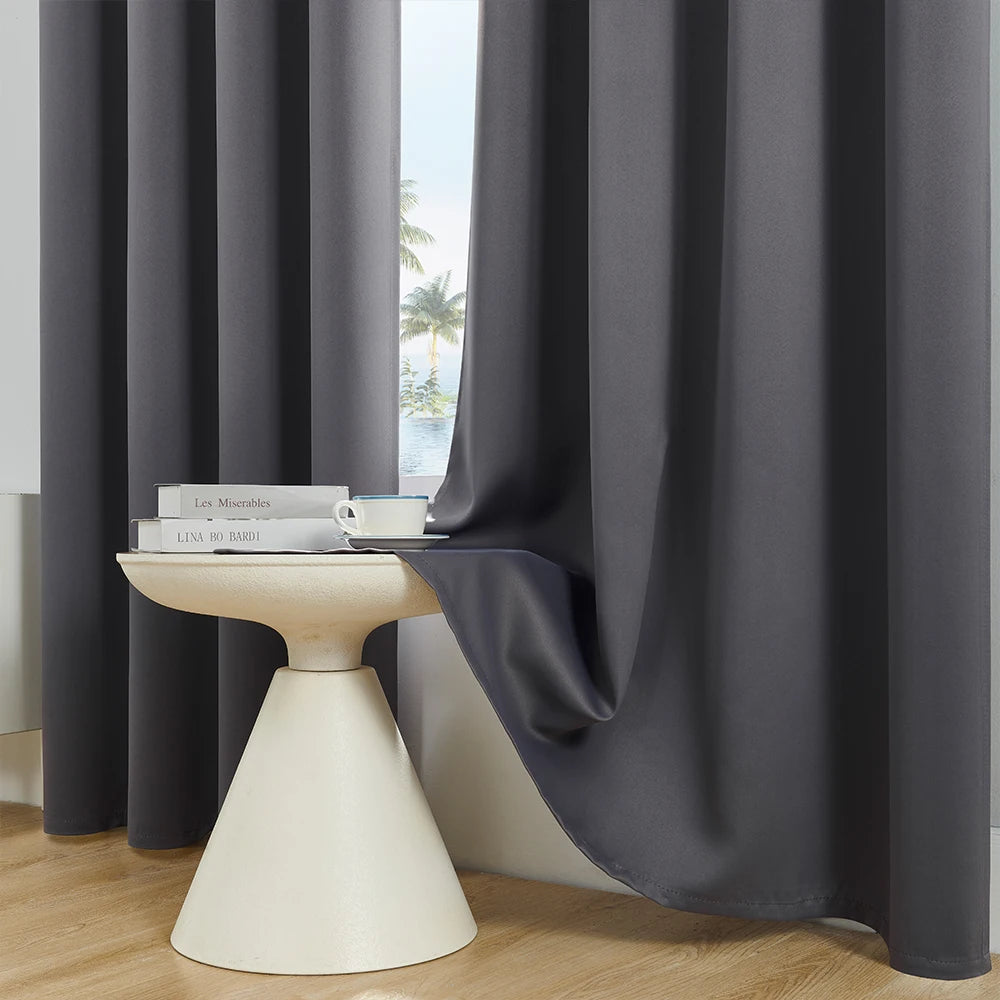 Gray 70%–90% Grommet Semi-Light Blocking Curtain Panel