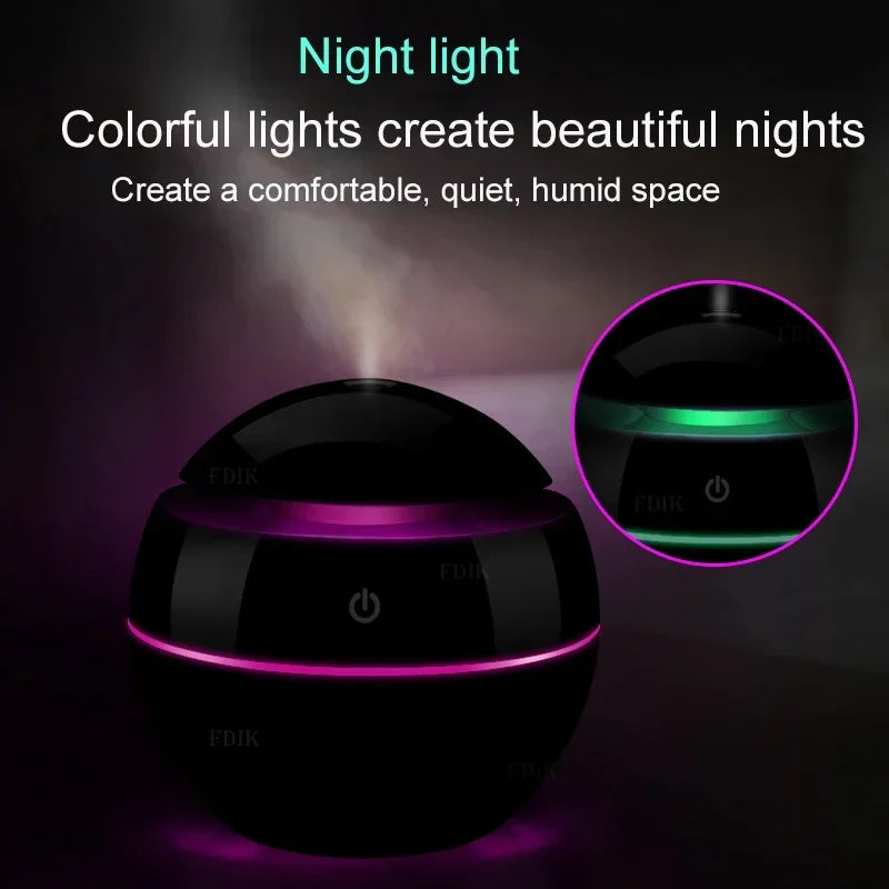 200ml USB Aroma Diffuser Mini Humidifier with LED Night Light