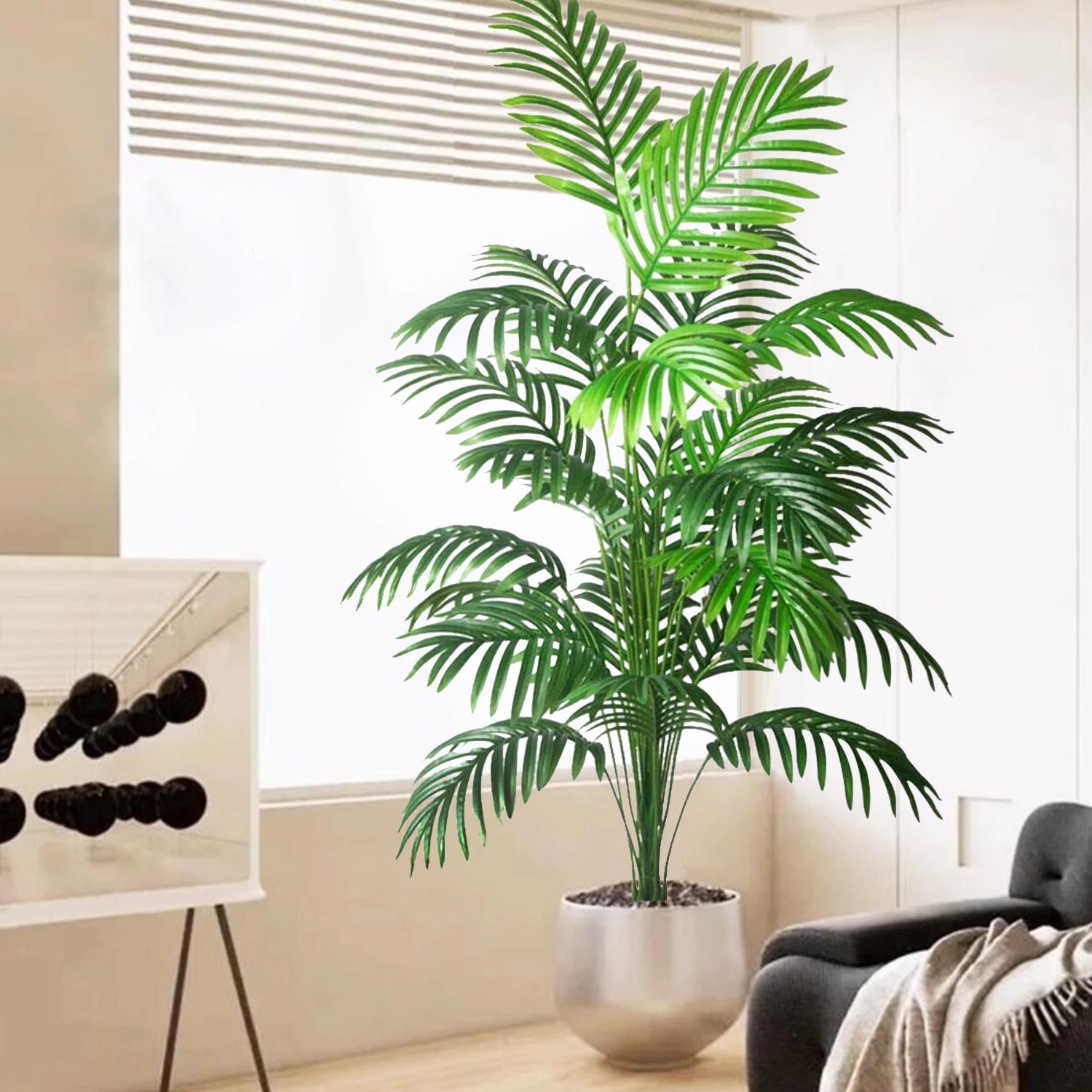 Large Artificial Palm Tree Branches – Tropical Fake Palm Leaf Plant for Home, Garden & Event Decoration