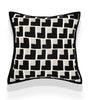 Black-and-White Houndstooth Polyester/Cotton Pillow Cover – 17.72 × 17.72 in (45 × 45 cm), 1 Piece