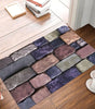 Stone & Floor Tile Print Waterproof Non-Slip Door Mat – Absorbent Quick-Dry Flannel Rug for Indoor & Outdoor Home Use