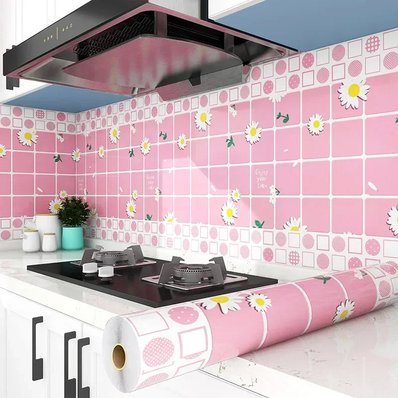 Kitchen Stove Oil-Proof Peel and Stick Wallpaper – Waterproof, High Temperature Resistant Self-Adhesive Contact Paper