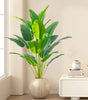 Large Artificial Banana Palm Plant Leaves – Real Touch Tropical Faux Monstera Greenery for Home & Garden Decor