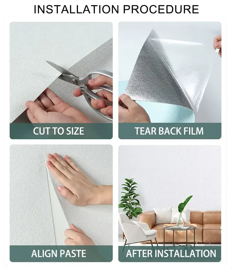 10m 3D Extra-Thick Waterproof PVC Peel-and-Stick Wallpaper – 2.5mm Embossed, Anti-Collision & Mould-Resistant
