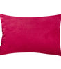 Wine Red & Rose Red Solid Velvet Lumbar Pillow Cover – Soft Woven Fabric, 1 Piece, 11.81 × 19.69 in (30 × 50 cm)