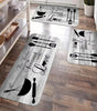 Grey Wood-Grain Kitchen & Hallway Mat – Soft Non-Slip Polyester Rug with Letter Design
