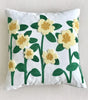 Yellow Flower Vines Embroidered Polyester/Cotton Pillow Cover – 17.72 × 17.72 in (45 × 45 cm)