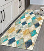 VIKAMA Waterproof Non-Slip Geometric Runner Rug – Washable Polyester Hallway Mat, FLR6511 & FLR16443