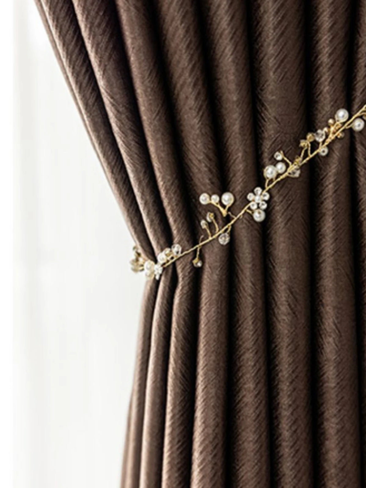 Chocolate 240 GSM Double-Layer Thermal Semi-Light Blocking Curtain Panel – 2 Hanging Styles