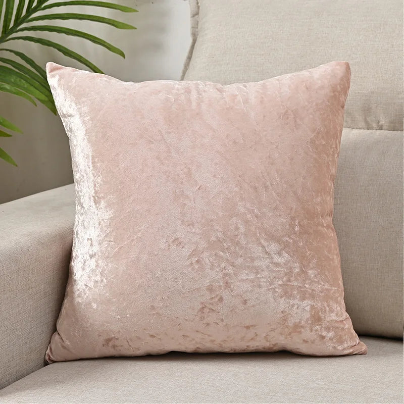 Pink Crushed-Look Polyester Velvet Pillow Cover – 1 Piece, 15.75–27.56 in Square or 19.69 × 27.56 in Rectangle (40–70 cm / 50 × 70 cm)