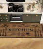 Wood-Grain Kitchenware Pattern Non-Slip Kitchen Rug & Entrance Mat – Soft Washable Polyester