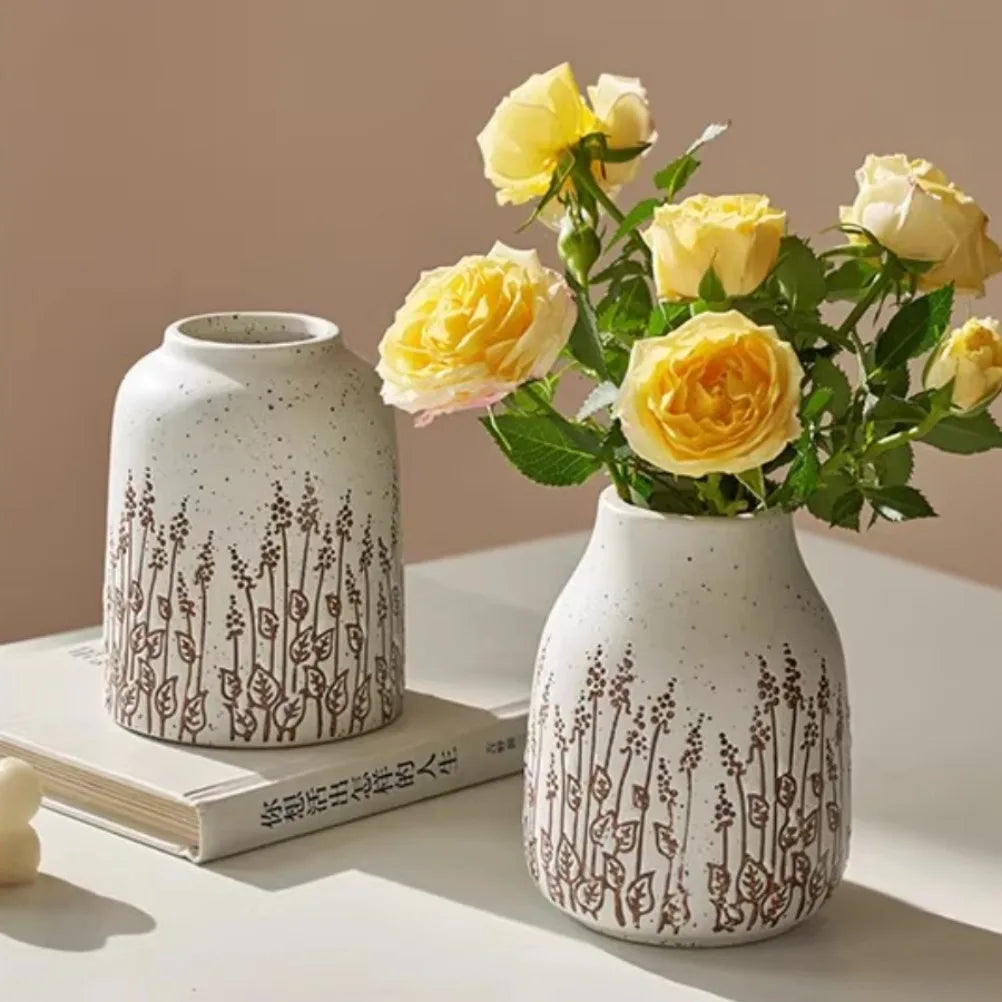 Countryside Ceramic Tabletop Vase – Lavender-Inspired, 3 Designs