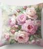 Pink Peony Floral Throw Pillow Cover – Polyester, 15.75–23.62 in Square, Cover Only