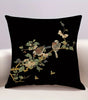 Botanical Bird & Floral Short Plush Pillow Covers – 13.78–23.62 in Square, Set of 4
