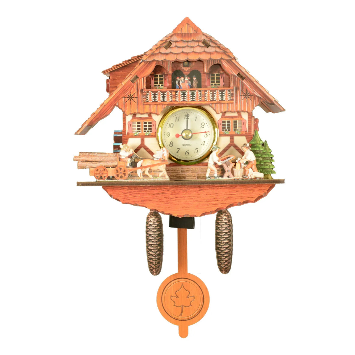 Wooden Birdhouse-Style Quartz Wall Clock – Cuckoo-Inspired Decor, A11–A18