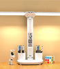 LED Desk Lamp with Clock, Calendar & Temperature Display – USB Rechargeable, Foldable & Touch Dimmable