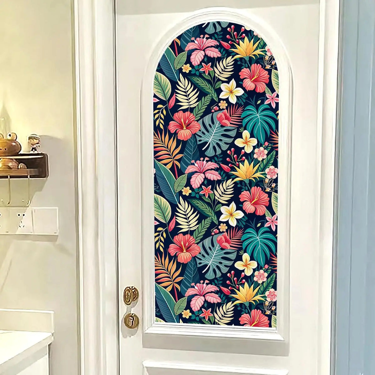 Tropical Palm Leaf Peel-and-Stick Wallpaper – Waterproof Removable Botanical PVC Vinyl for Walls & Cabinets