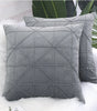 Gray Geometric Grid Velvet Pillow Cover – 17.72 in, Single or Set of 2