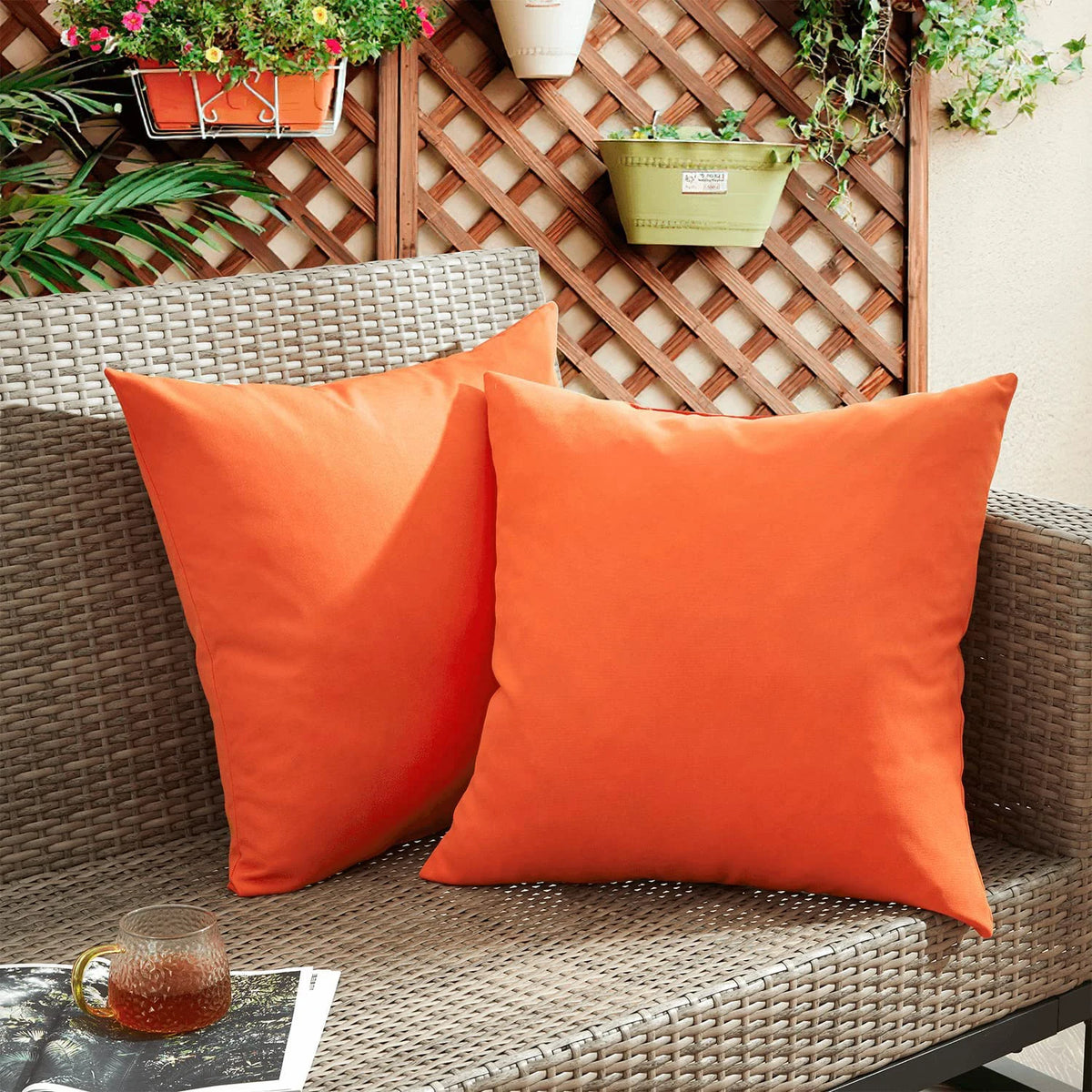 Large Outdoor Waterproof Polyester Pillow Cover – 19.69 or 23.62 in Square (50 or 60 cm), 1 Piece