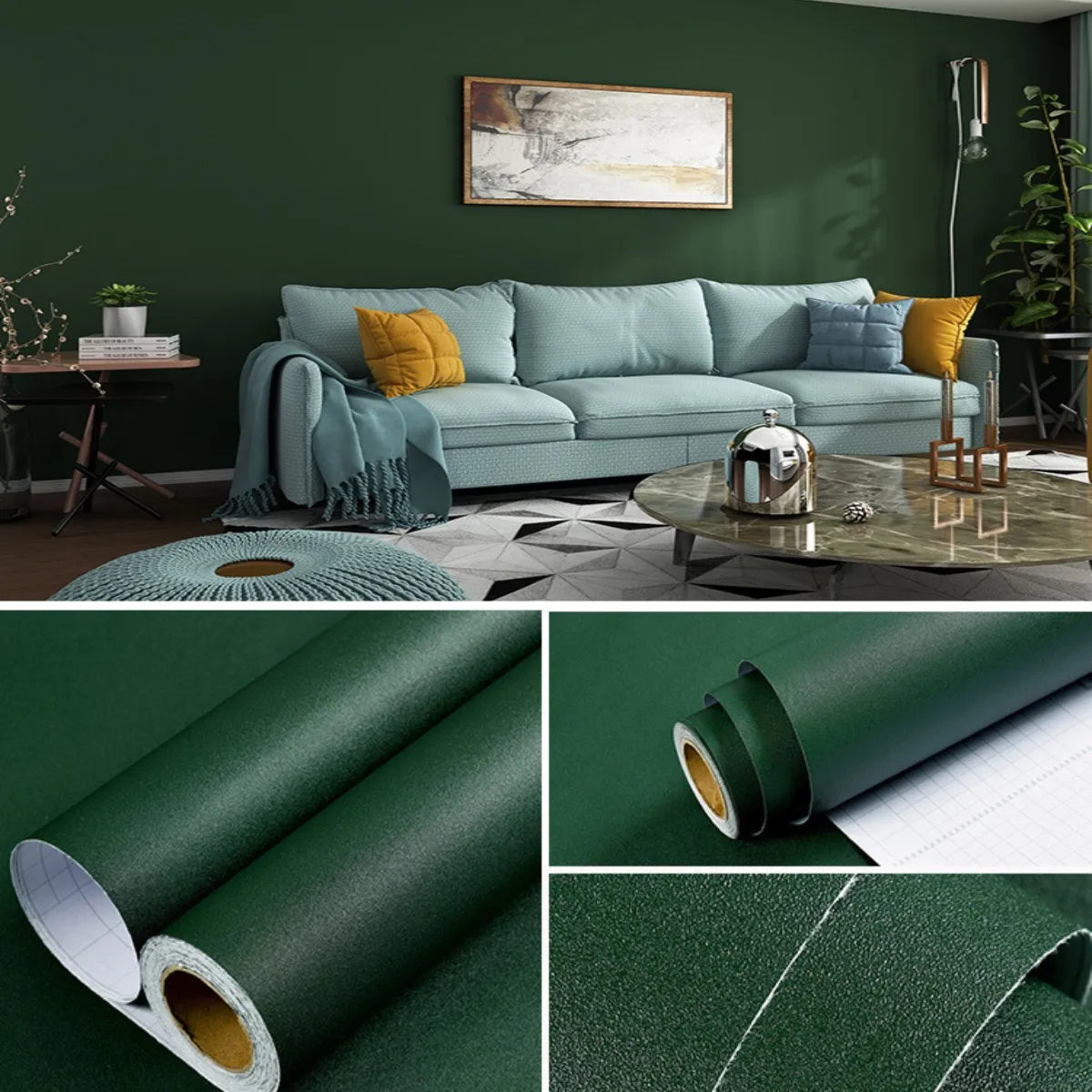 Vinyl Waterproof Self-Adhesive Wallpaper Vintage Cement Gray Wall Contact Paper Store Bedroom Livingroom Renovation Stickers PVC